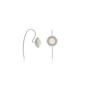 Vita Silver Buttercup Drop Earrings With Cultured Freshwater Pearls